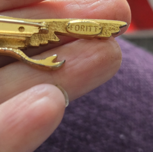 Vintage Road Runner Bird Brooch Pin Gold Tone Foritt Marked Roadrunner - Picture 4 of 4